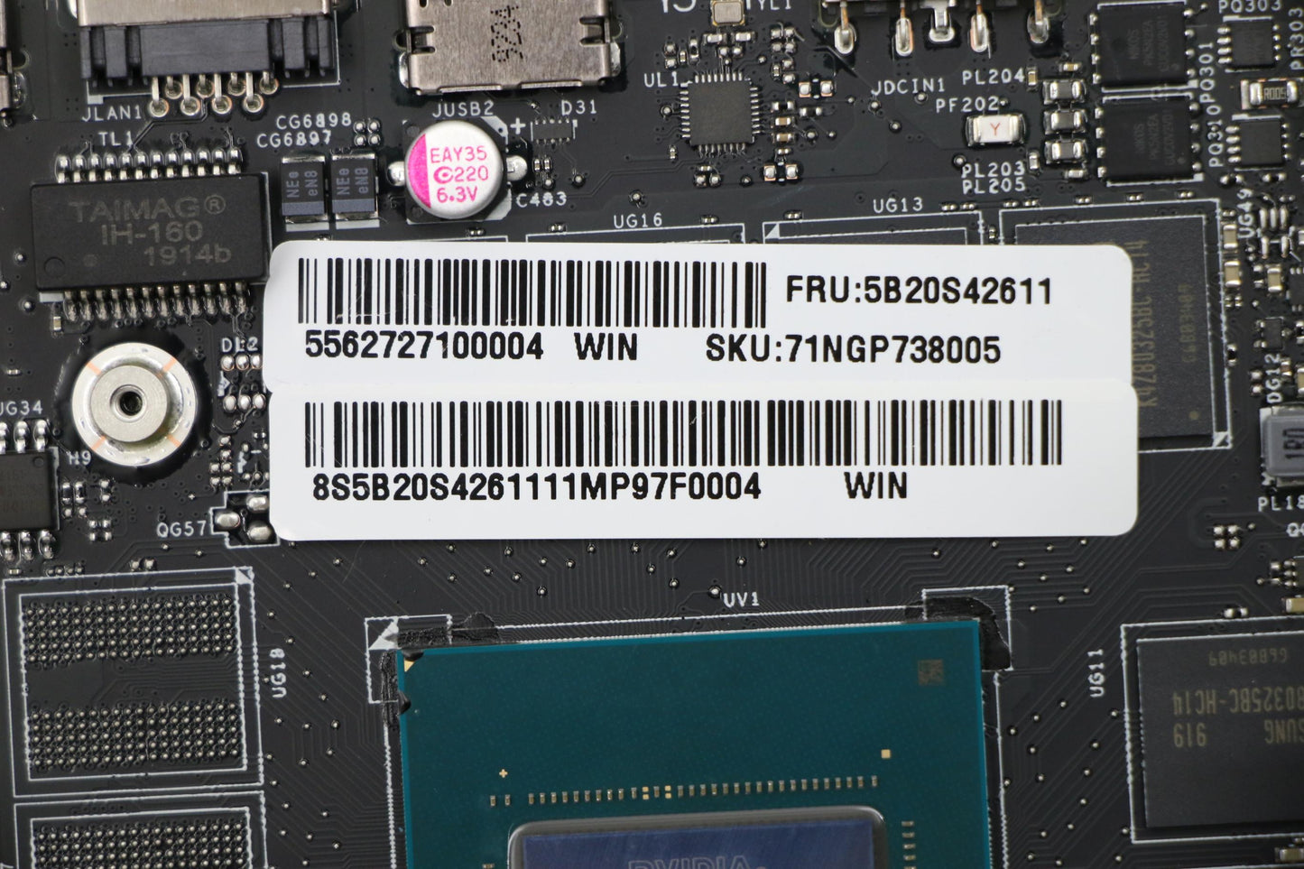 Lenovo Motherboard BDPLANAR, Windows, i7-9750H, GTX 1660 Ti, 6GB - 5B20S42611