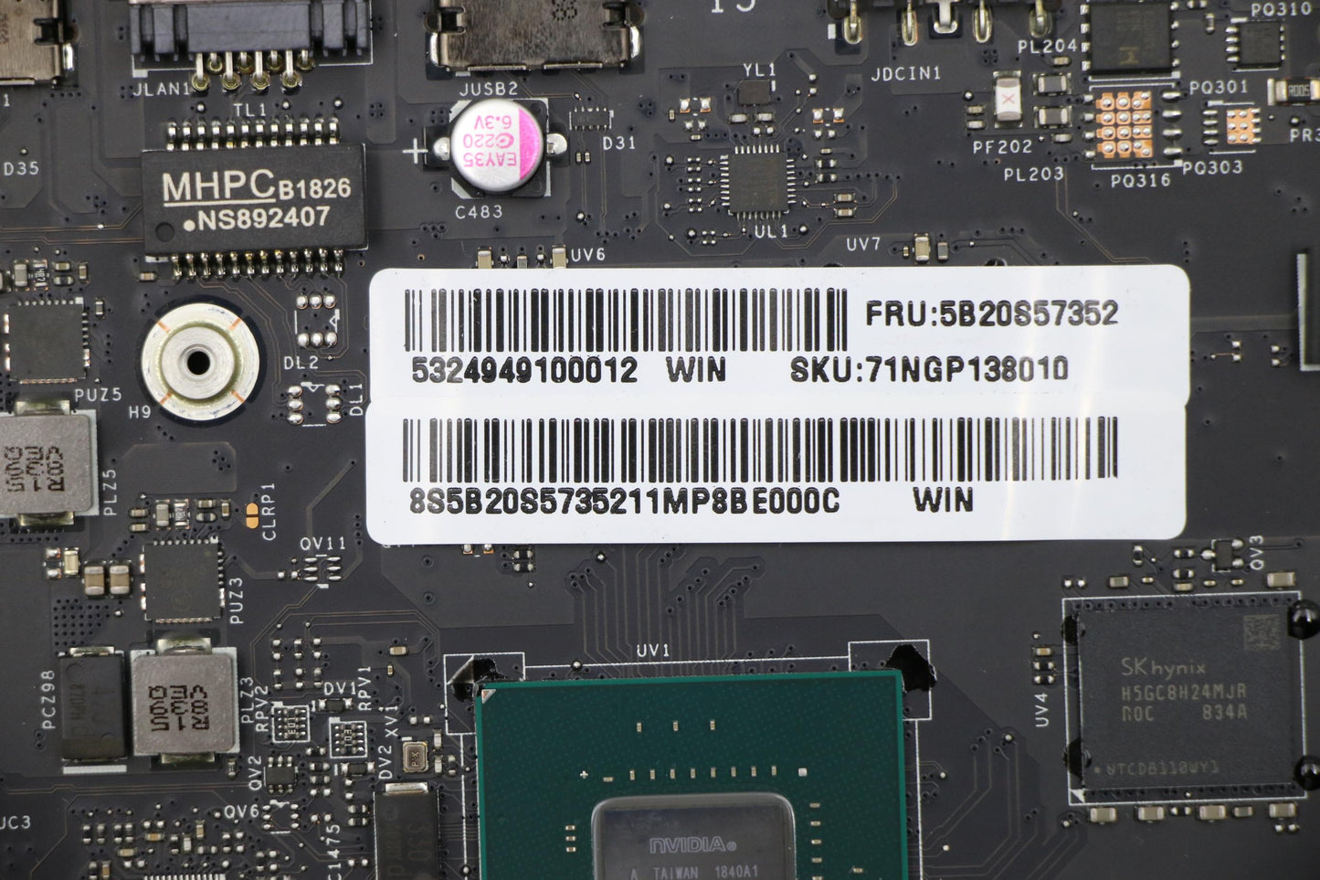 Lenovo Motherboard with i5-8300H and GTX 1050Ti 4GB VRAM - 5B20S57352