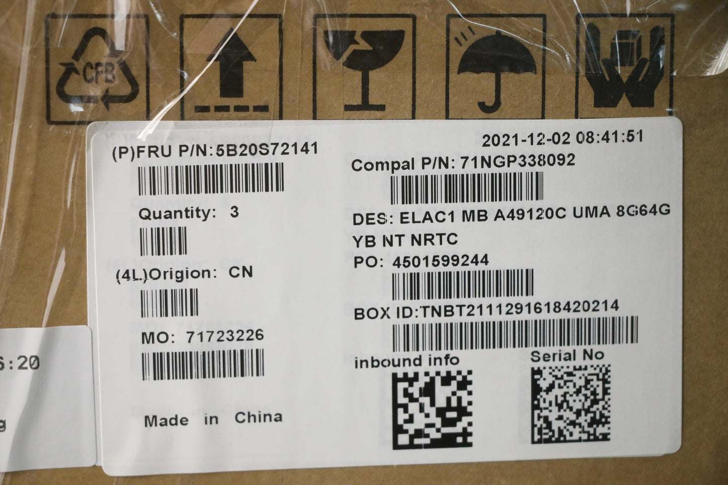 Lenovo Mb A49120C Uma 8G64G Yb Nt(Tn) - 5B20S72141