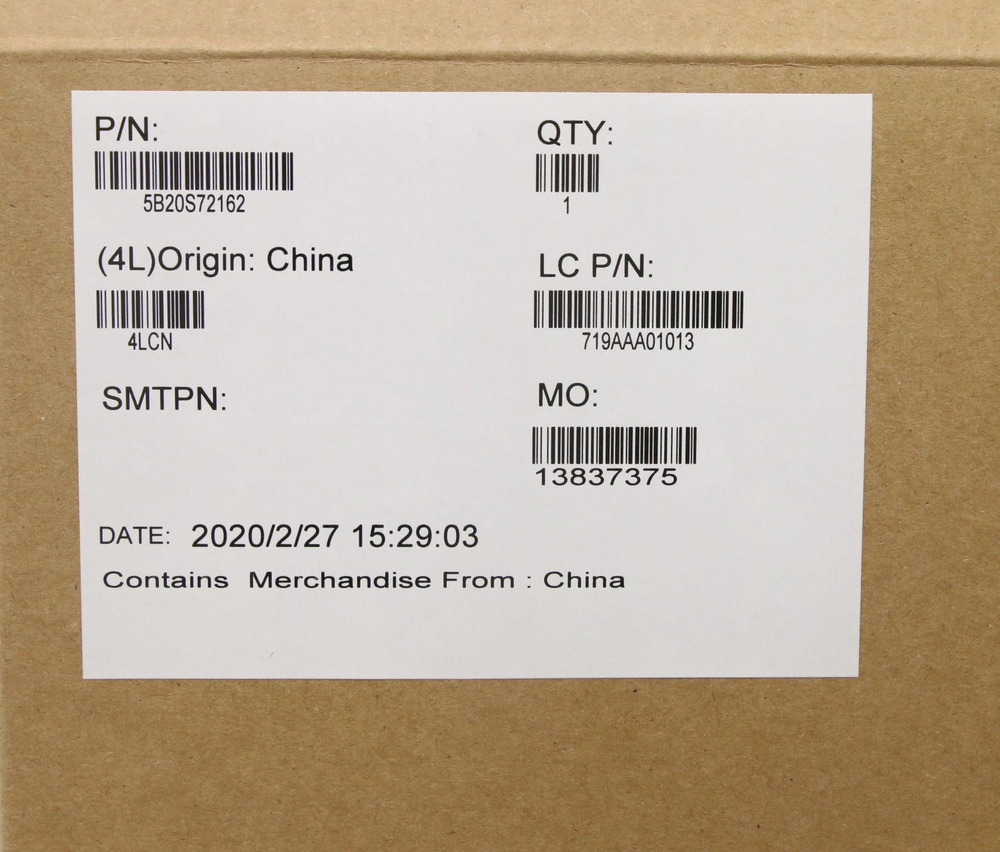 Lenovo System Board with i9-9880H, vP RTX4000, 8G, WIN - 5B20S72162