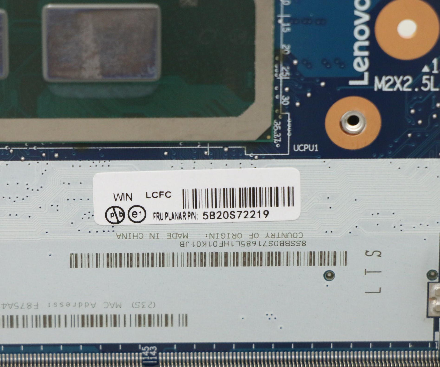 Lenovo Motherboard, FruB FLBL, i3 with Integrated Graphics, Windows TPM Hardware - 5B20S72219