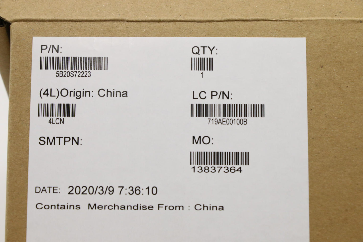 Lenovo Motherboard FruB FLBL, Intel i5, Windows YTPM - 5B20S72223