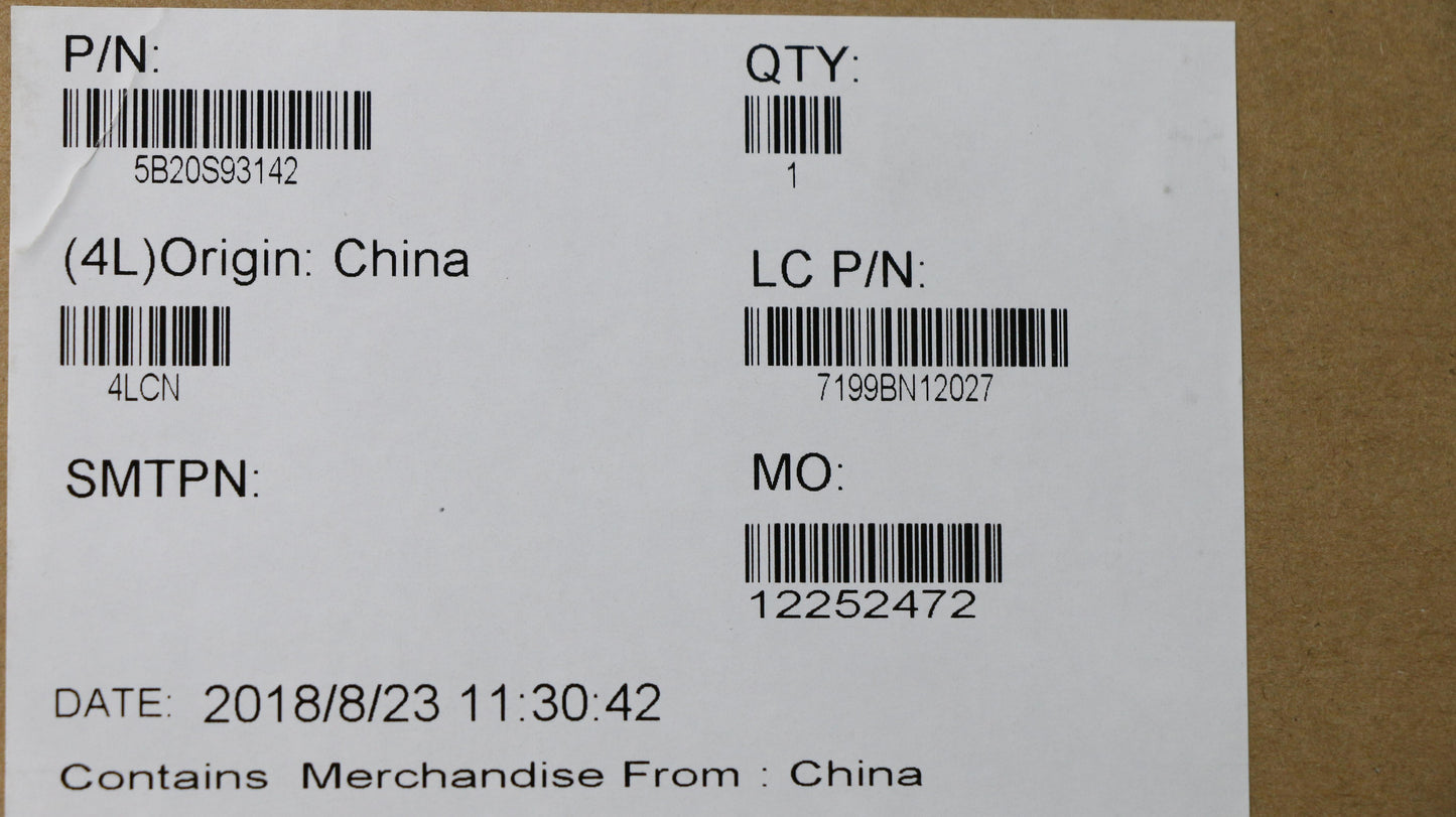 Lenovo System Board, Intel i3-7130U, UMA Graphics, 4GB RAM, Windows - 5B20S93142