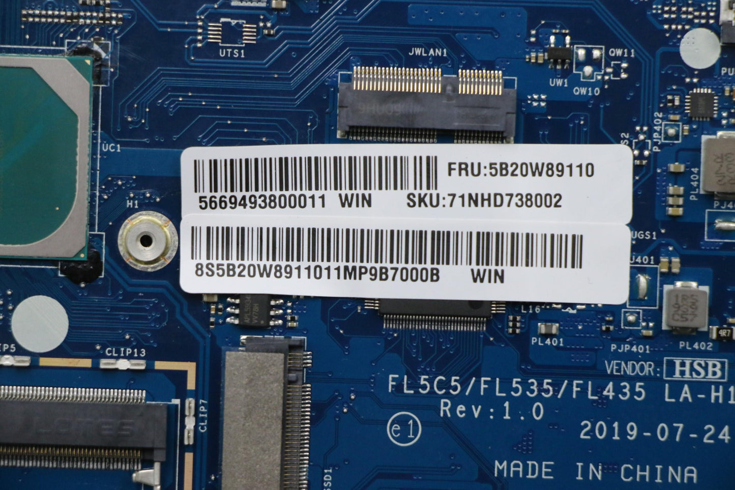 Lenovo System Board, i3-1005G1, UMA, 4GB RAM, Windows - 5B20W89110