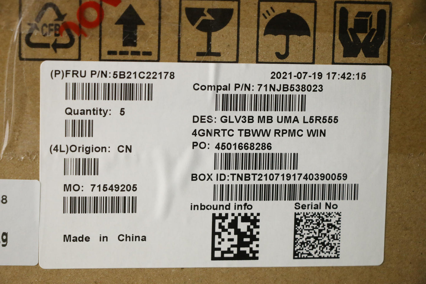 Lenovo Motherboard, R5 5500, UMA, 4GB RAM, Windows, RPMC - 5B21C22178