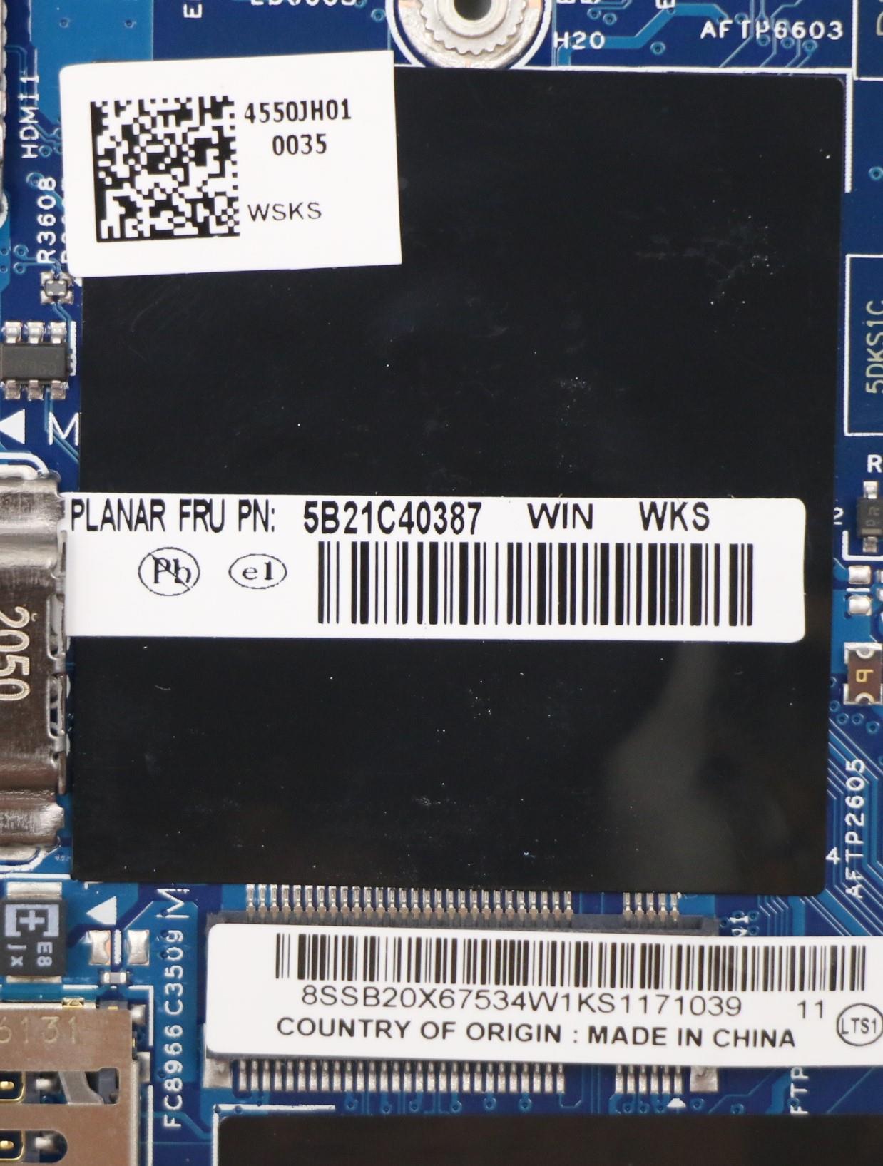 Lenovo Motherboard, i5-10310U, vPro, 8GB RAM, WL, Windows, YA, YdT, YAB - 5B21C40387