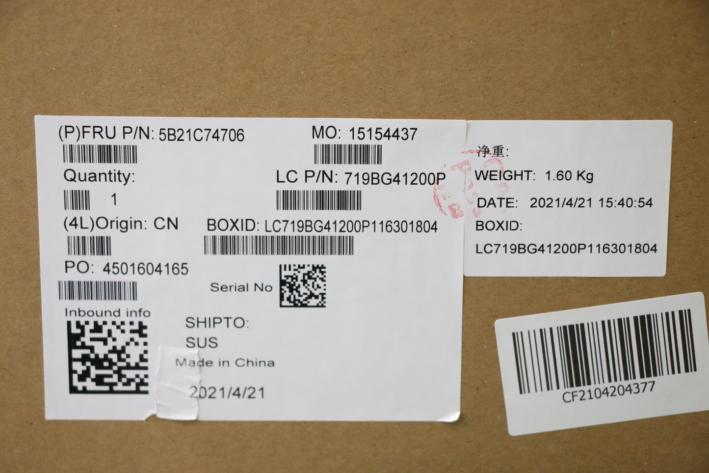 Lenovo Motherboard, N N4020, UMA, 4GB RAM, 32GB SPT5M N+N - 5B21C74706