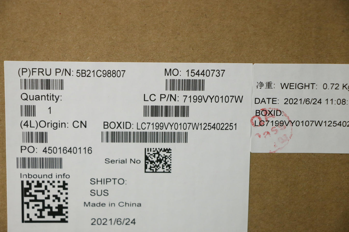 Lenovo Bdplanar Win,I5-8365U,16G,9560 - 5B21C98807