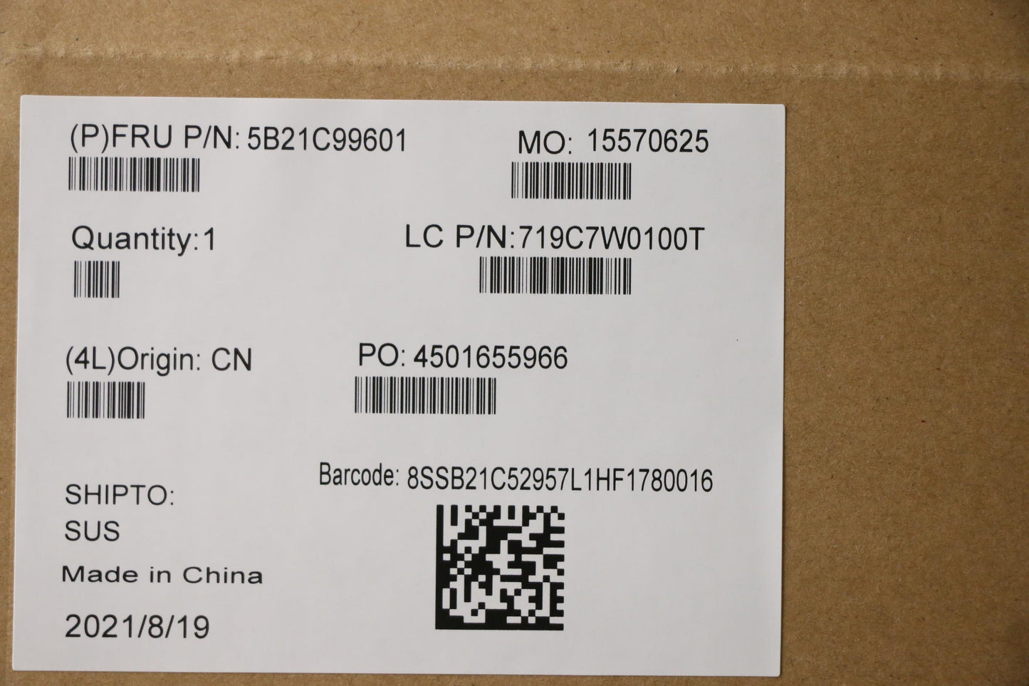 Lenovo Motherboard BDPLANAR W-11855M, Windows - 5B21C99601