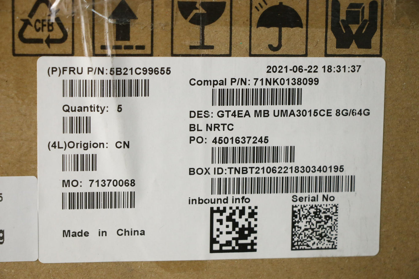 Lenovo Motherboard, FRU, UMA, 3015Ce, 8GB RAM, 64GB, BL - 5B21C99655