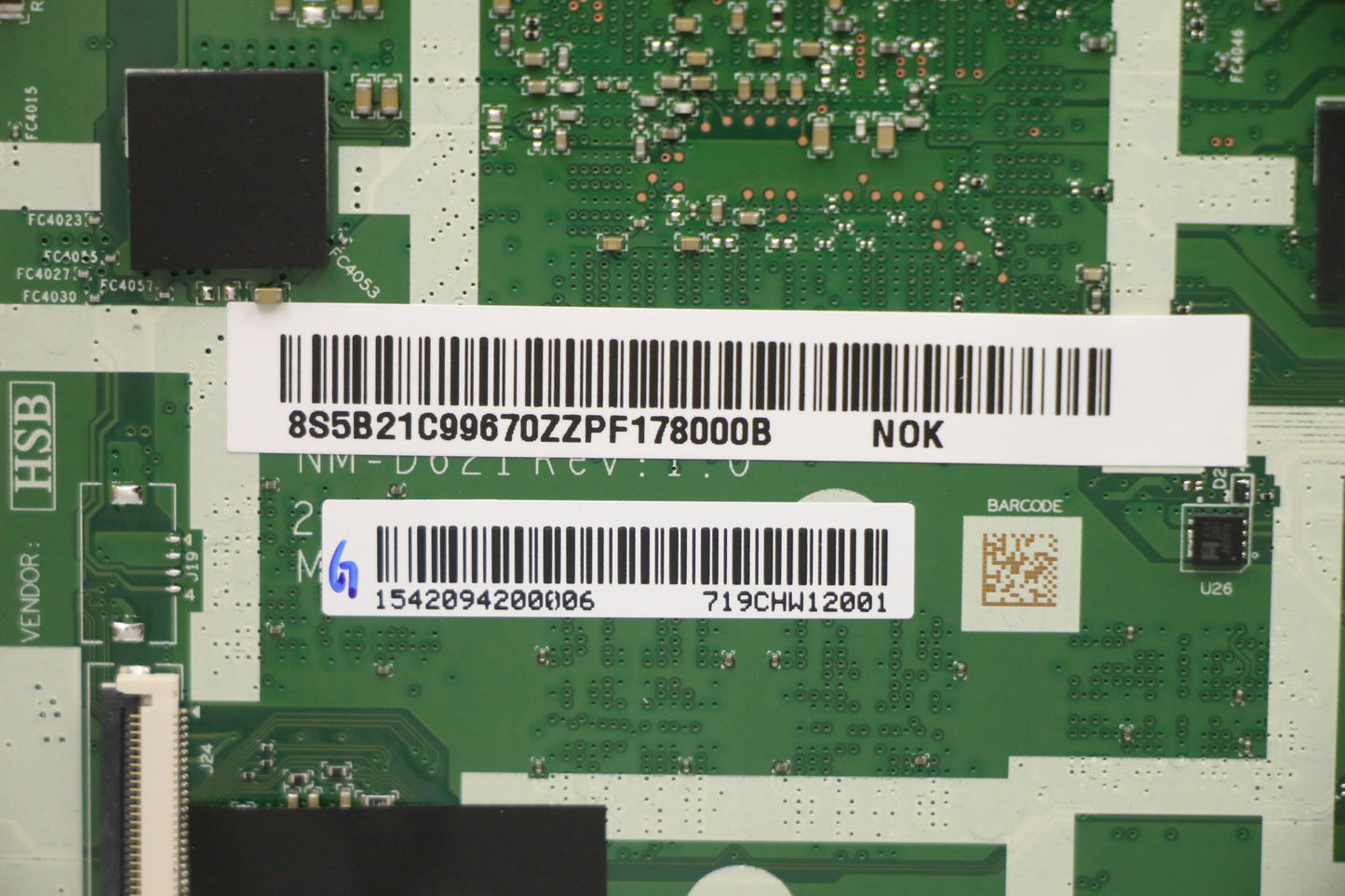 Lenovo System Board, N5100, 8GB RAM, 64GB eMMC, No Wireless, Richtek - 5B21C99670