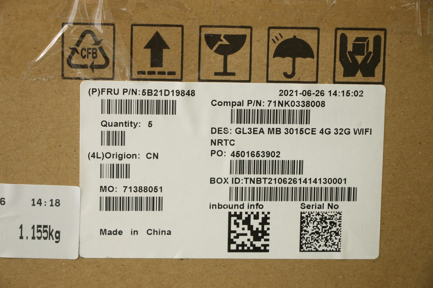 Lenovo BDPLANAR FRU BDPLANAR UMA3015Ce4G/32G WF - 5B21D19848