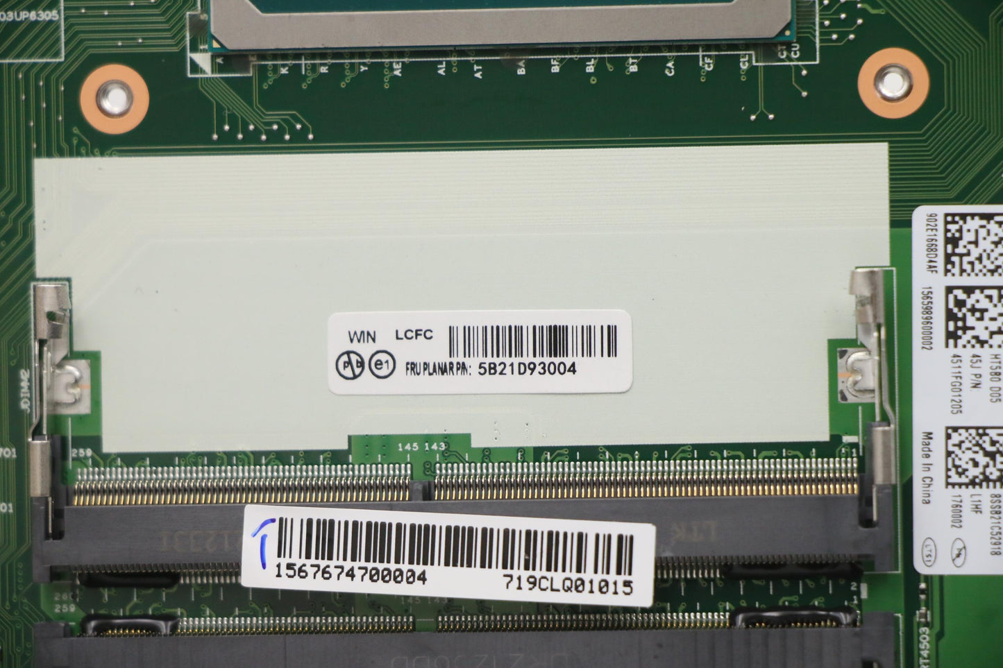 Lenovo Motherboard with i7-11850H, AX201, RTX 1650, TPM, Windows - 5B21D93004