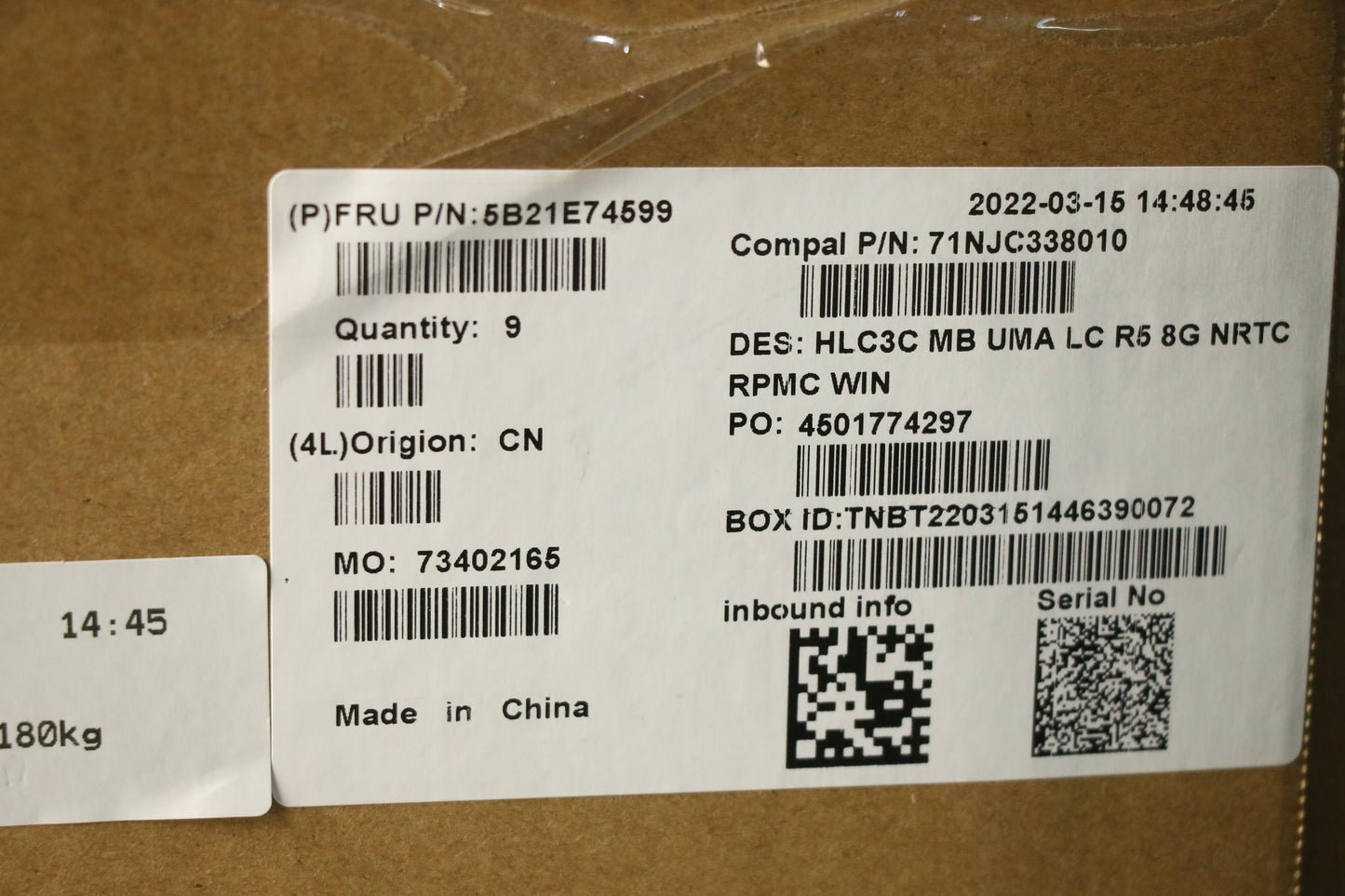 Lenovo BDPLANAR Motherboard, R5-5500U, UMA, 8GB - 5B21E74599