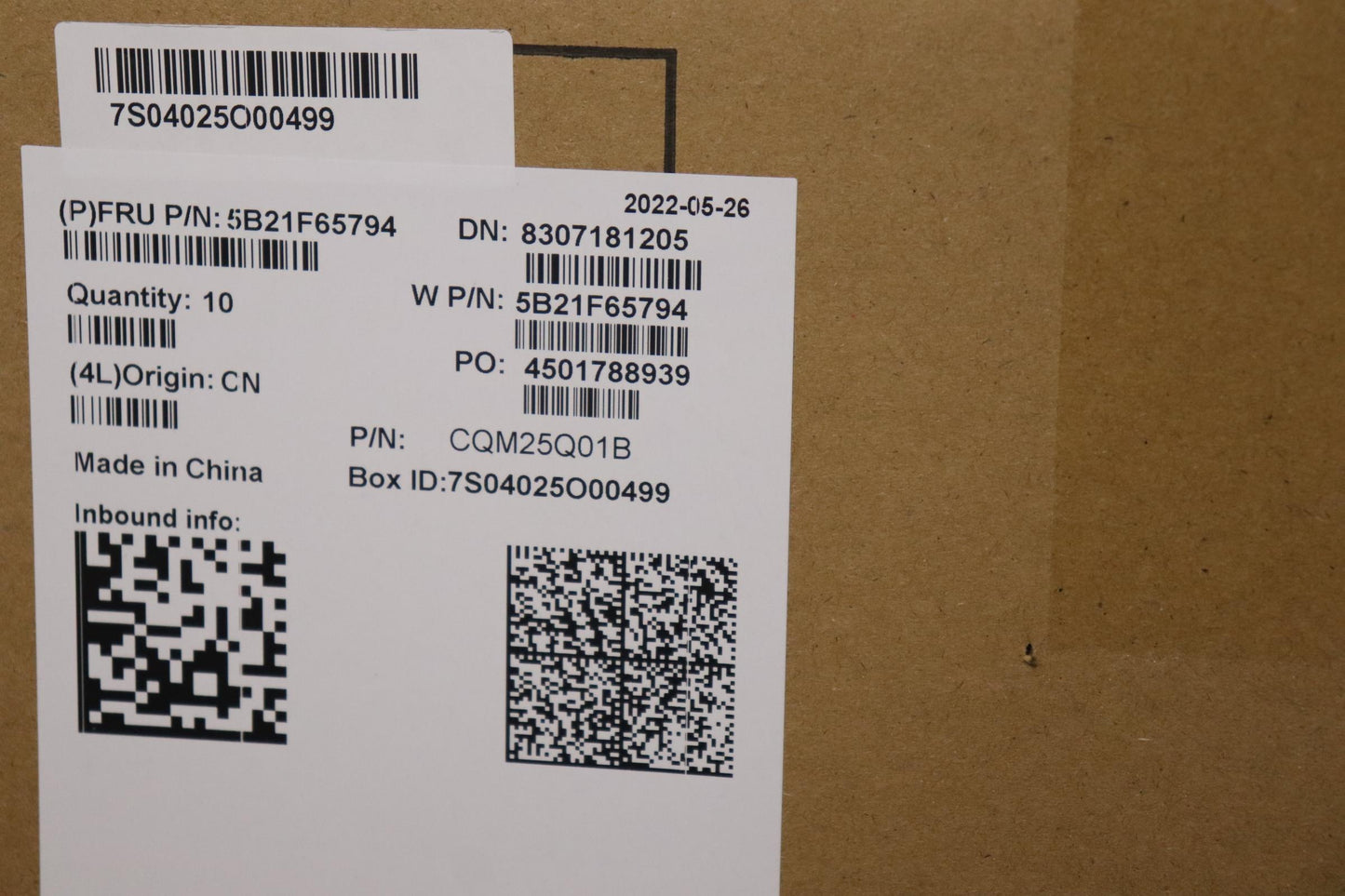 Lenovo System Board for W 82R9 with R5-5500U, UMA, 8GB - 5B21F65794