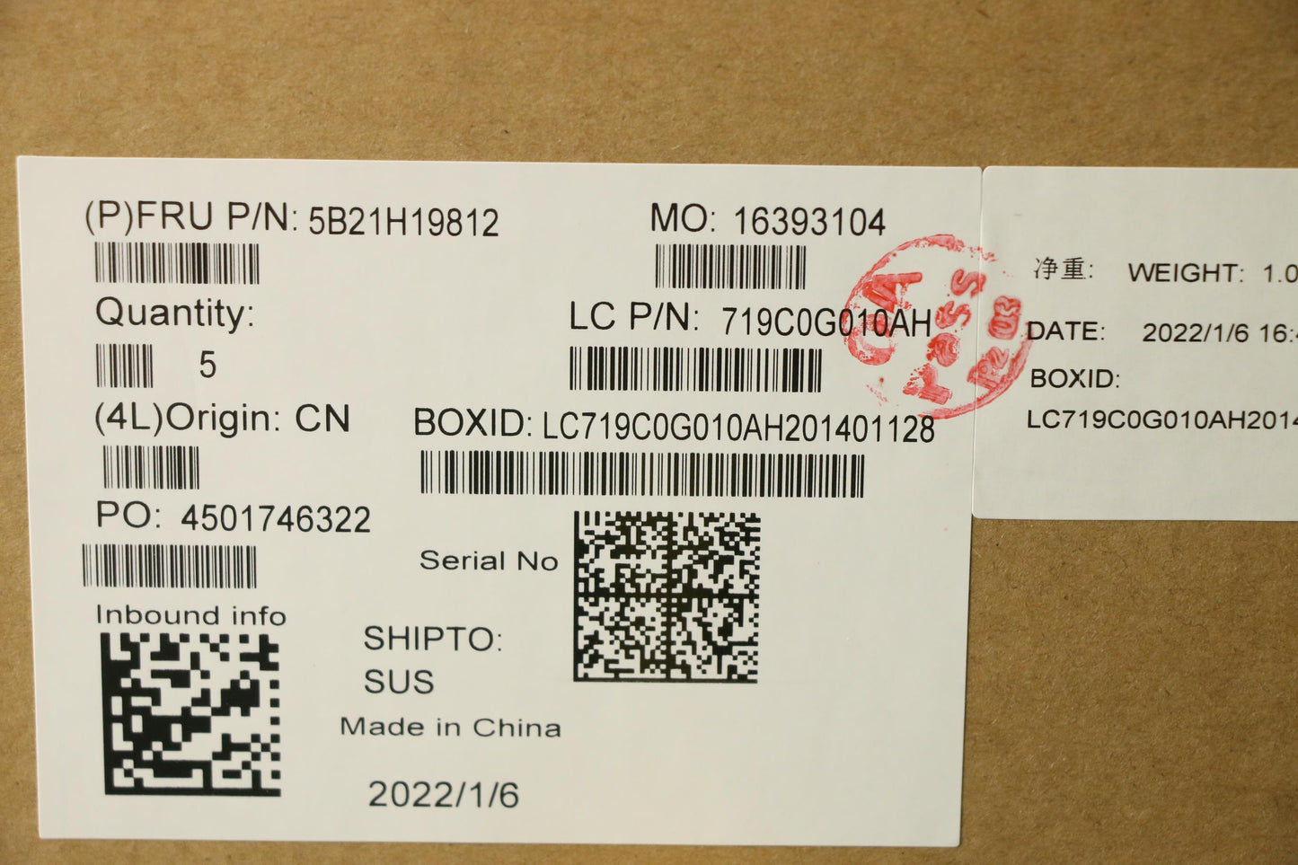 Lenovo System Board, i5-1145G7, 16G, vPro, WIN - 5B21H19812