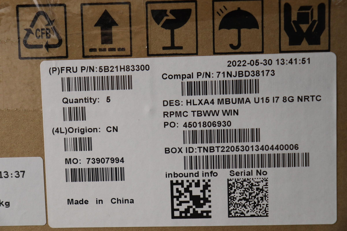 Lenovo Motherboard i7-1255U, UMA Graphics, 8GB RAM, Windows DPK - 5B21H83300