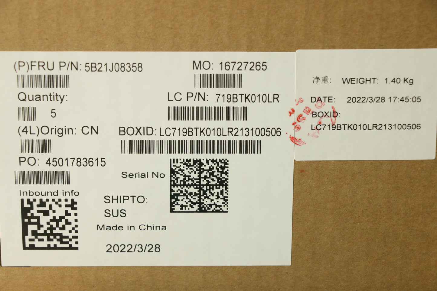 Lenovo Motherboard with i5-1145G7 and 16GB RAM - 5B21J08358