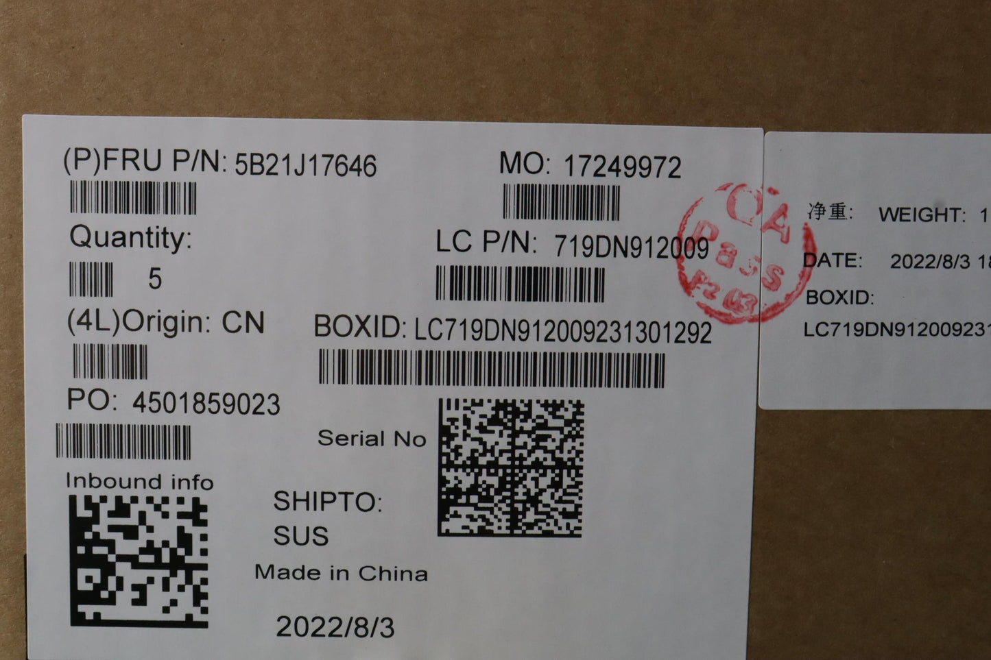 Lenovo Motherboard L82V6 with Intel N5030 Processor, 4GB RAM, 128GB eMMC Storage - 5B21J17646