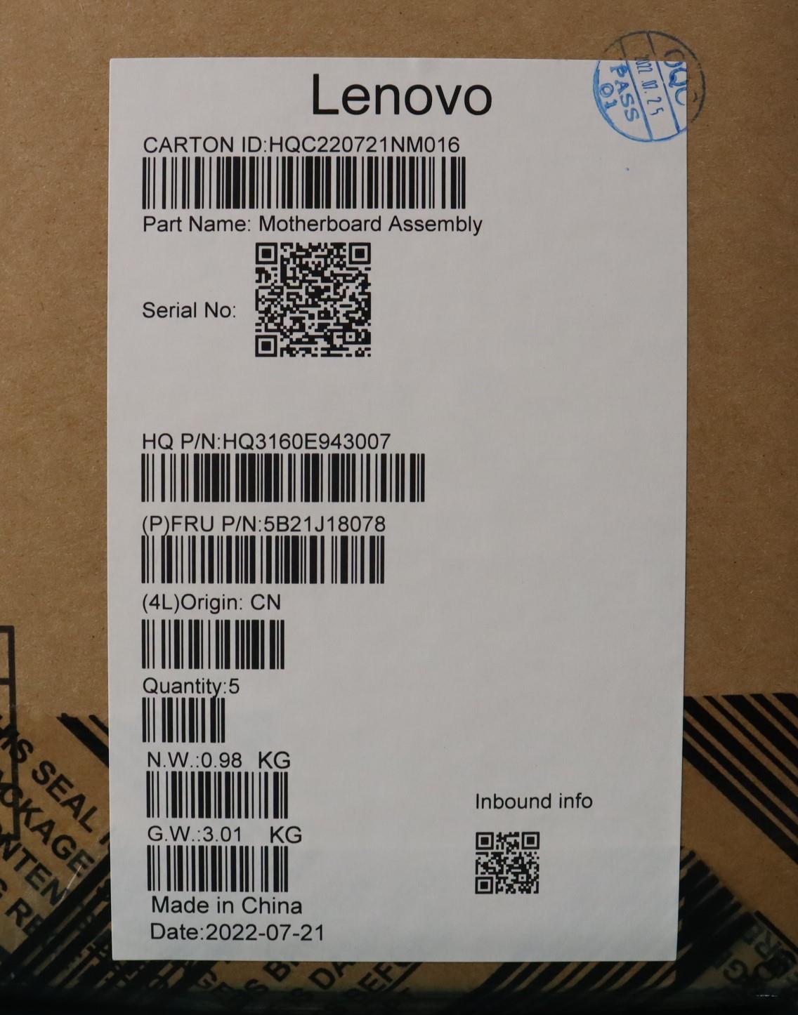 Lenovo Motherboard H82VA, i7-12700H, 16GB RAM, RTX A370M, Windows - 5B21J18078