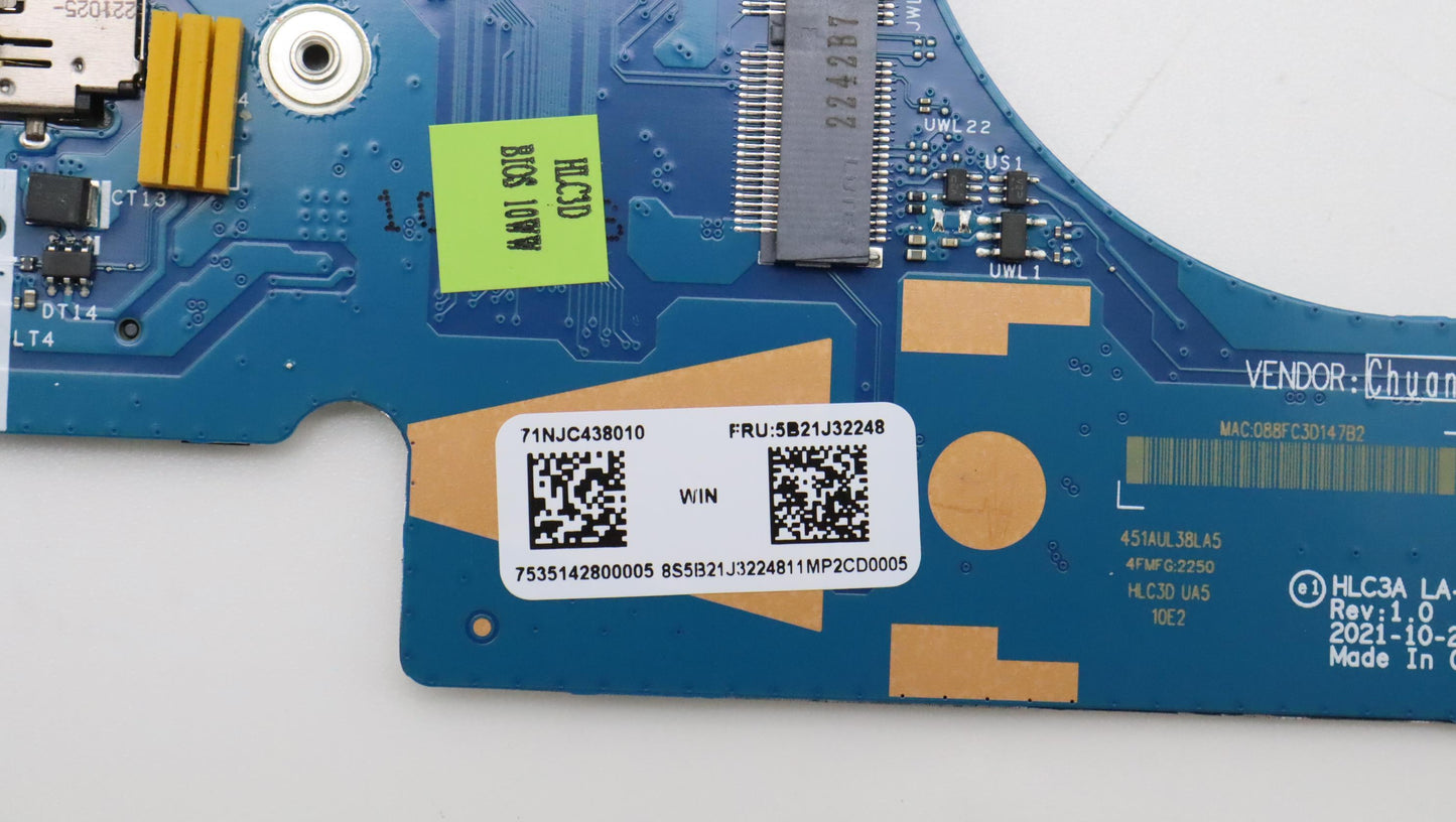 Lenovo Motherboard C83B2, R5-7530U, UMA, 8GB RAM, Windows DPK - 5B21J32248