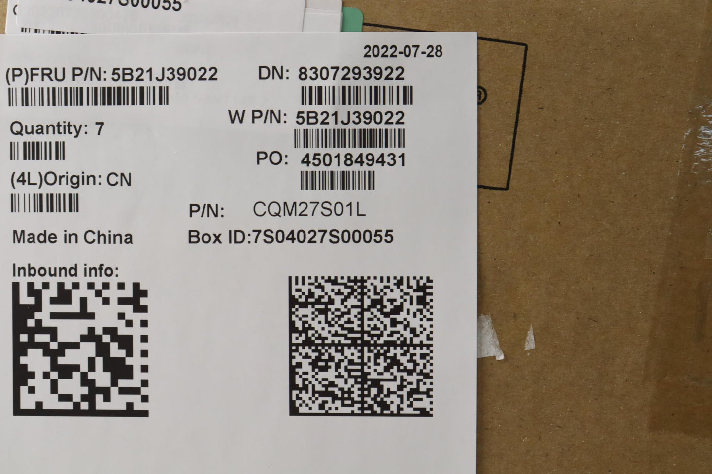 Lenovo BDPLANAR Motherboard, i5-1245U, vPro, 16GB RAM, YAMT, TPM, YABS EI - 5B21J39022