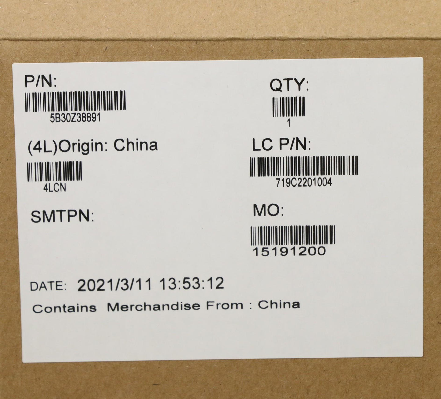 Lenovo Bezel Sheet Tape IR BK P15SG2 - 5B30Z38891