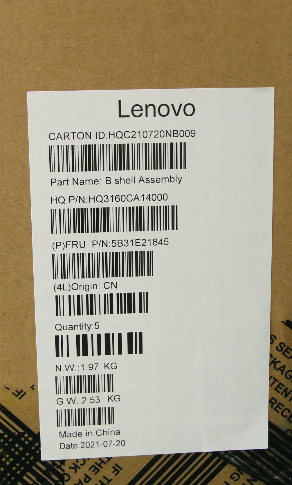 Lenovo LCD Bezel, with Lens, Black - 5B31E21845