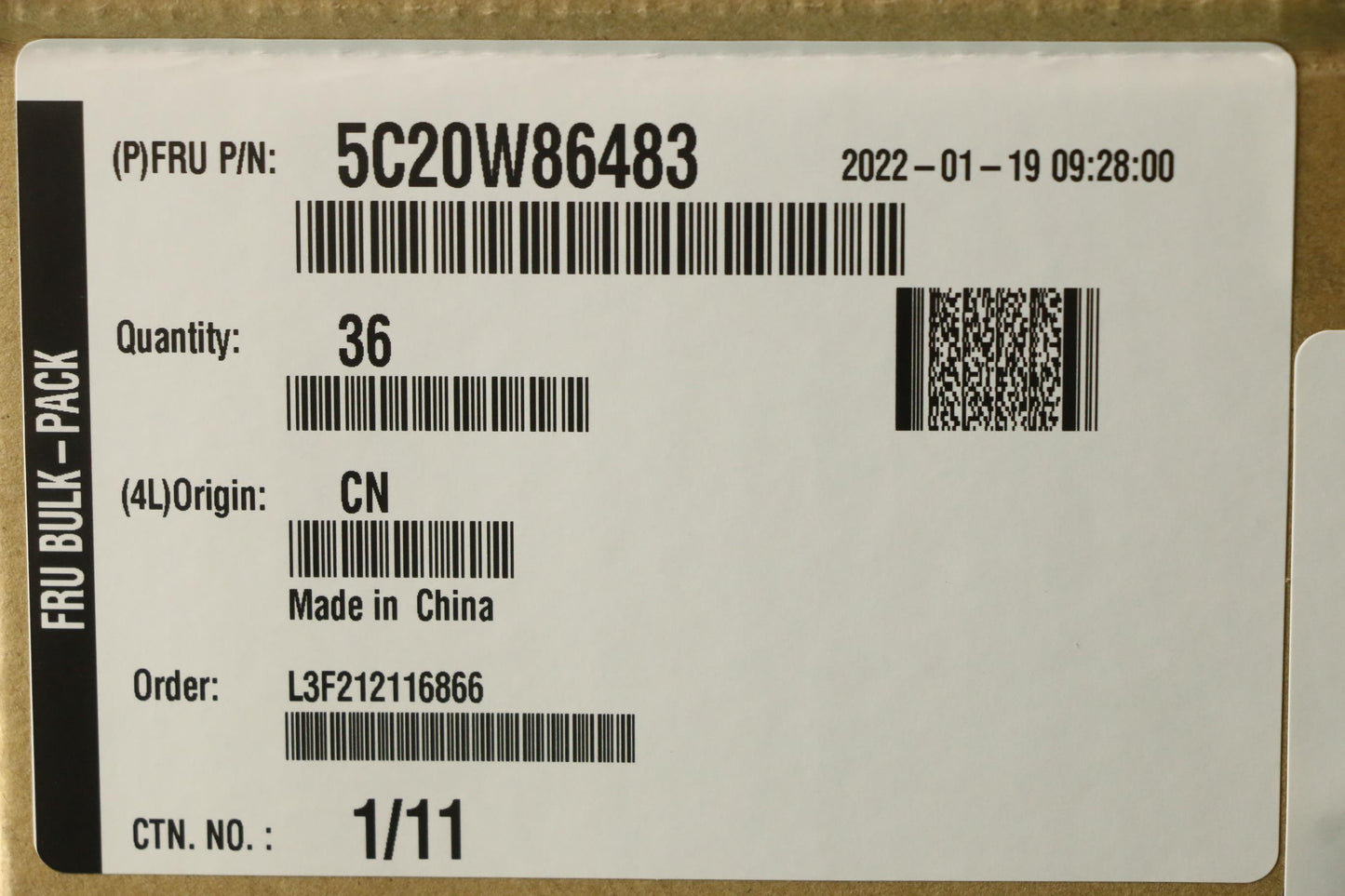 Lenovo FHD-IR Front Camera with 2 Microphones, BTB Connection - 5C20W86483