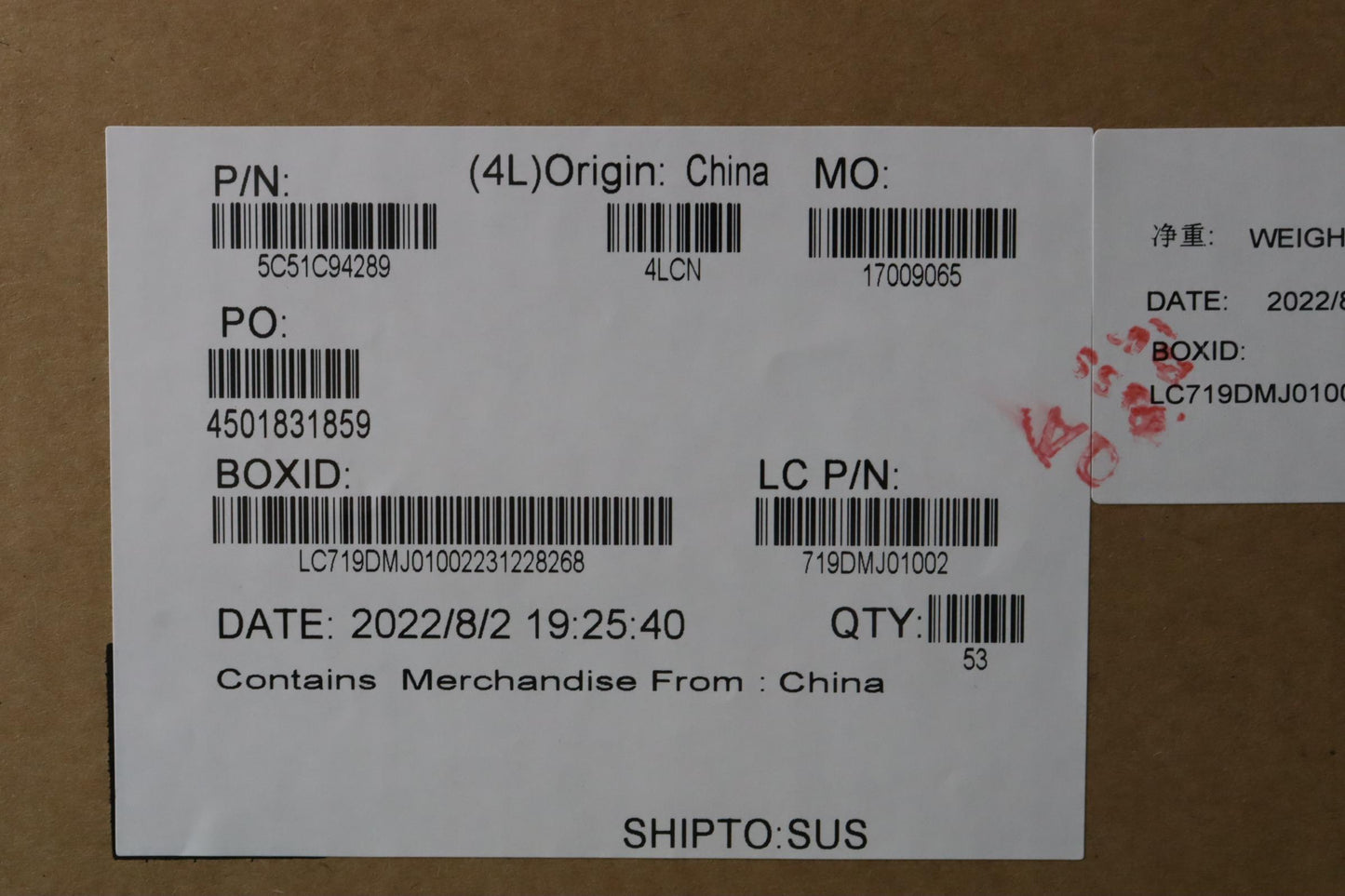 Lenovo PCBA Small/B NSE064 JP610 IO/B - 5C51C94289