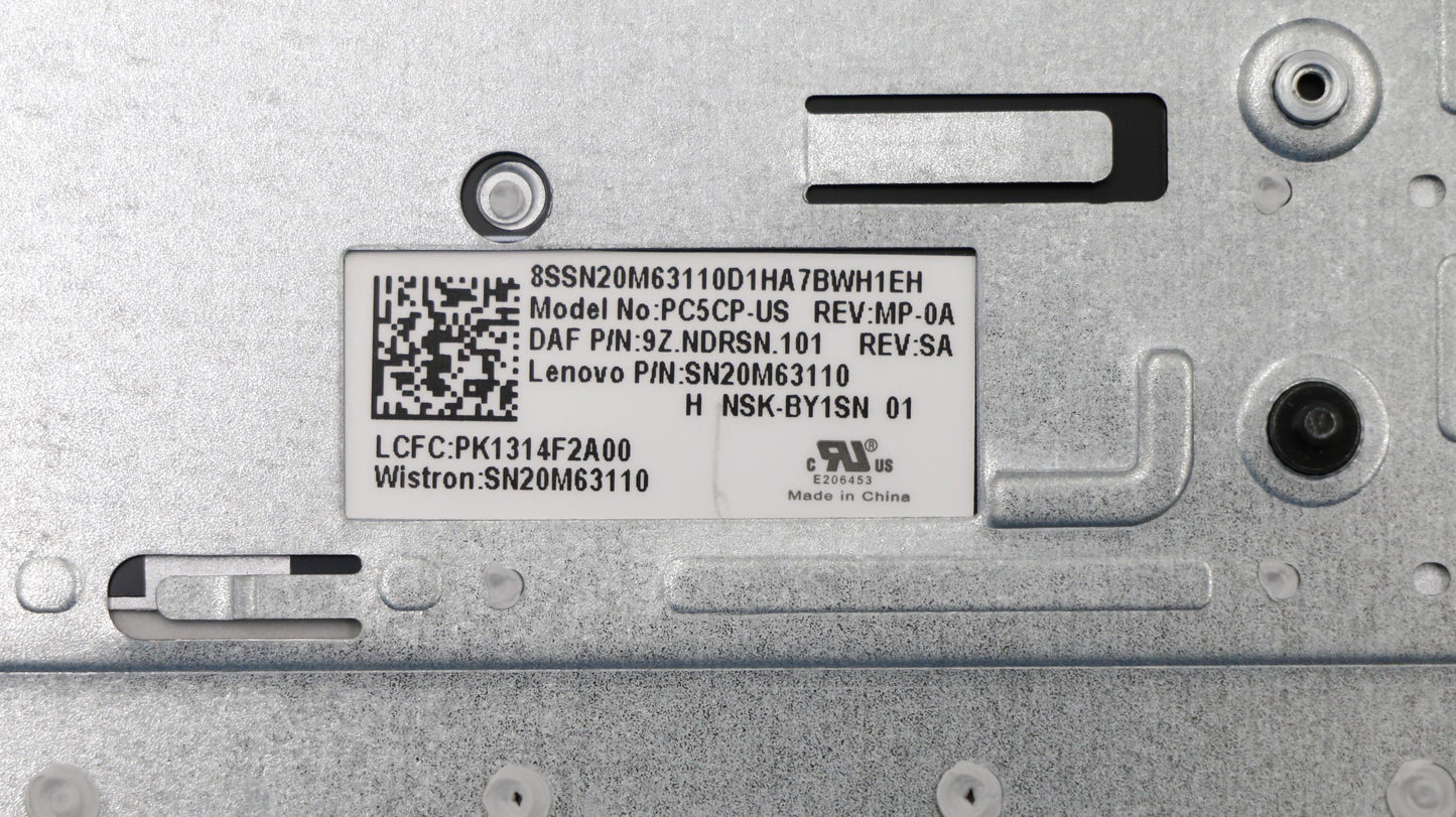 Lenovo Upper Case in Platinum Grey with English Keyboard - 5CB0N96215