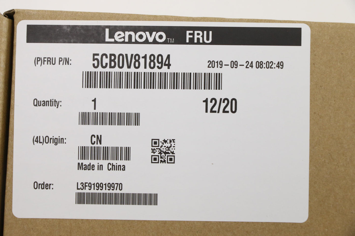 Lenovo A-Cover with Gaskets, Black, FHD Standard Camera - 5CB0V81894