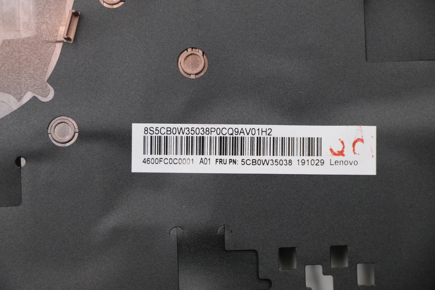 Lenovo C Cover w/o FPR BK WF YG BK - 5CB0W35038