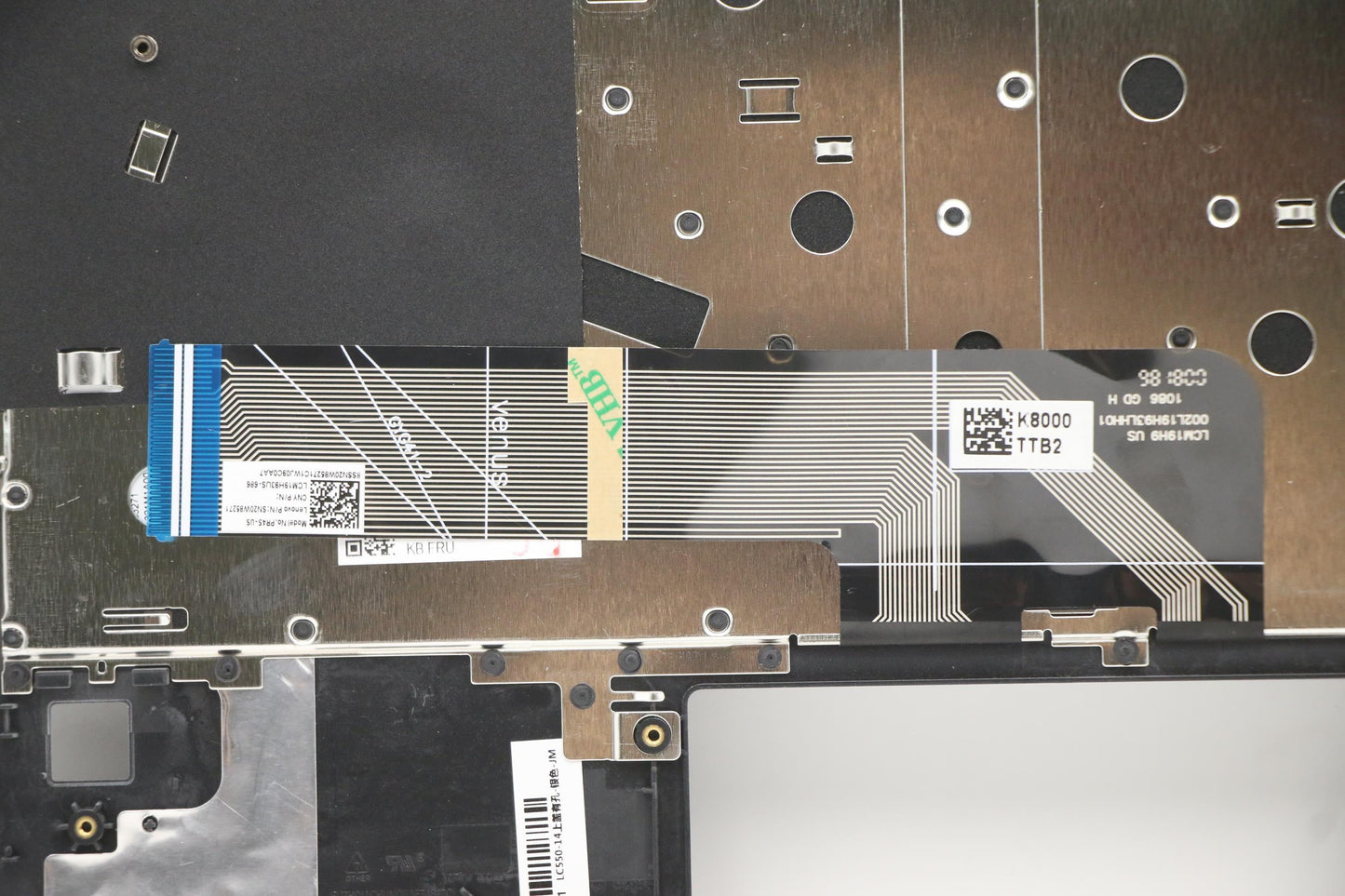 Lenovo C-Cover with Keyboard, USA English, Platinum Grey, Non-Backlit - 5CB0Y85395