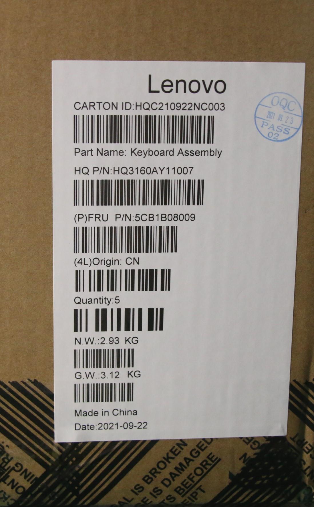 Lenovo Cover Upper Case Asm_Rus H 82E - 5CB1B08009