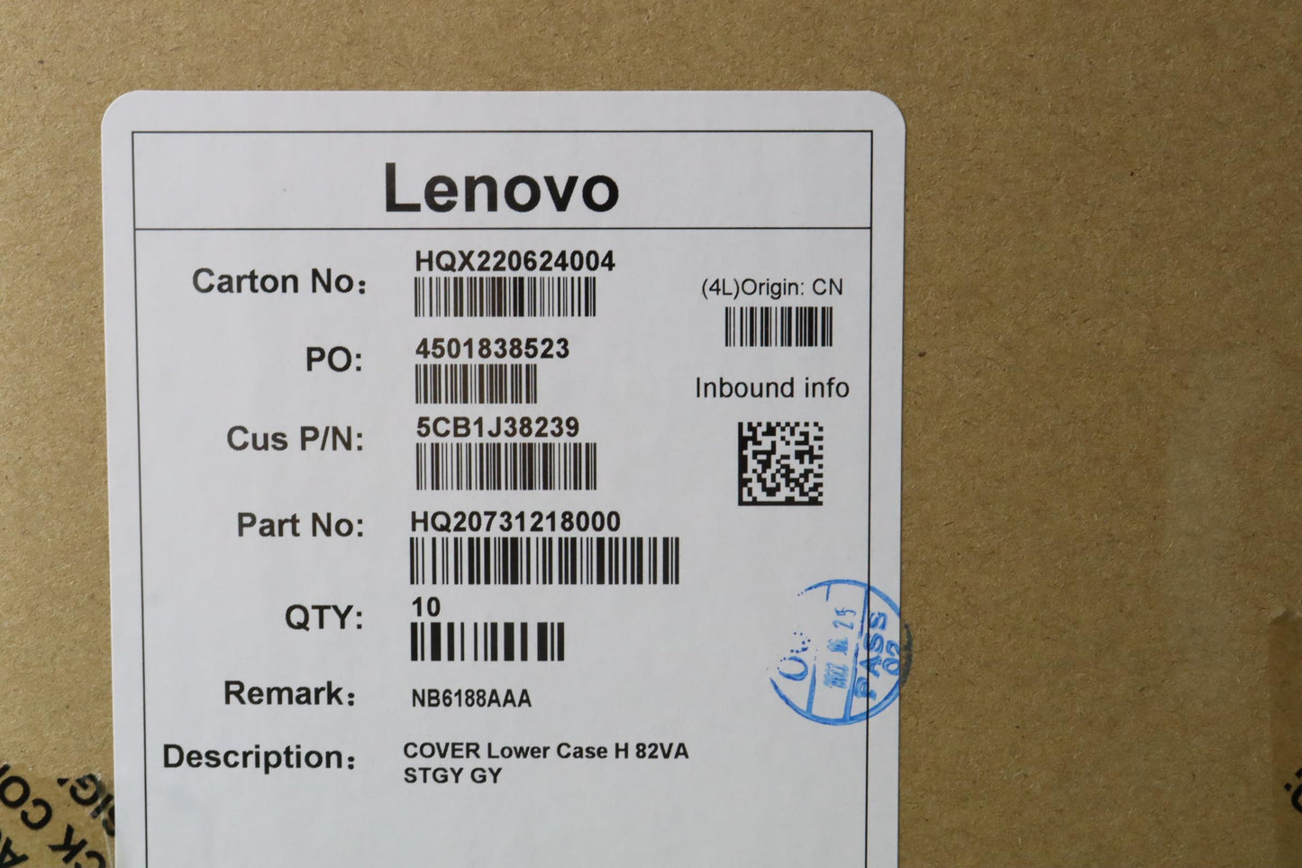 Lenovo Lower Case Cover H 82VA STGY Grey - 5CB1J38239