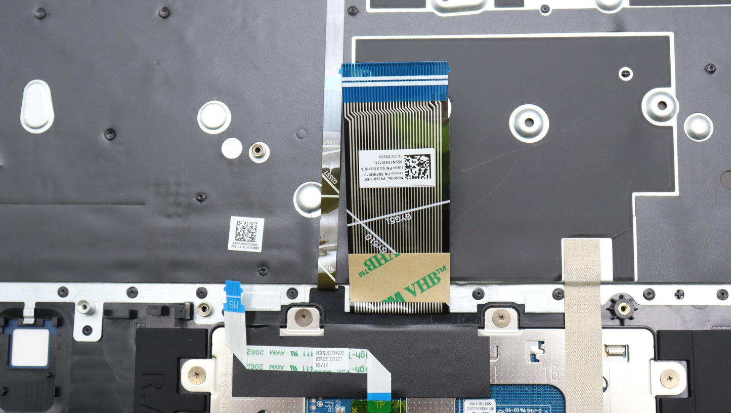 Lenovo Abyss Blue Backlit Keyboard with C-Cover, USA English, with Fingerprint Sensor - 5CB1L14286