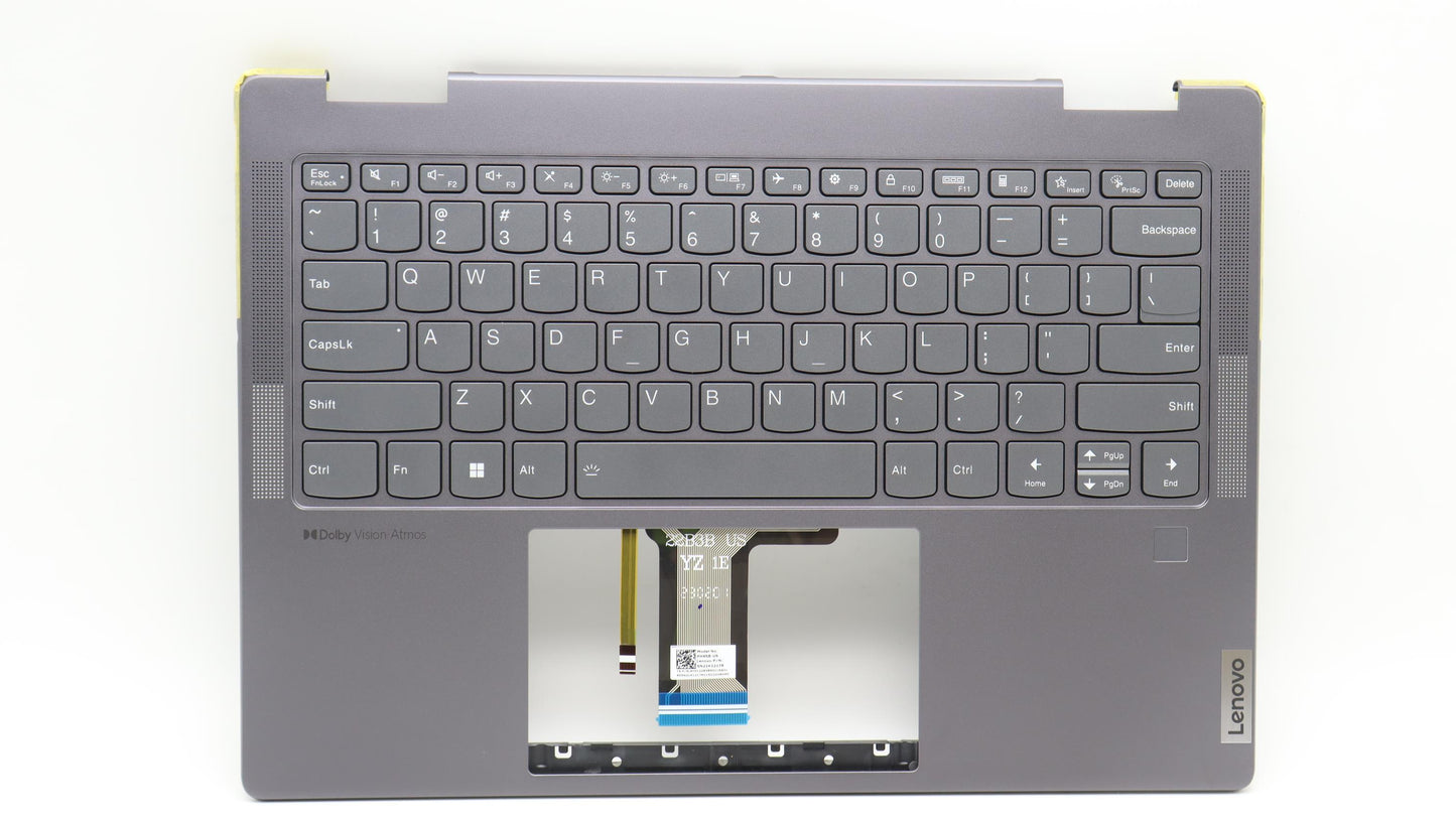 Lenovo USA English Keyboard with C-Cover, Storm Grey, Fingerprint Reader - 5CB1L40794