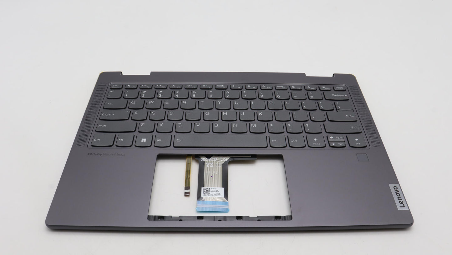 Lenovo USA English Keyboard with C-Cover, Storm Grey, Fingerprint Reader - 5CB1L40794