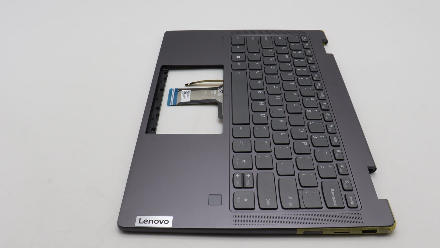Lenovo USA English Keyboard with C-Cover, Storm Grey, Fingerprint Reader - 5CB1L40794