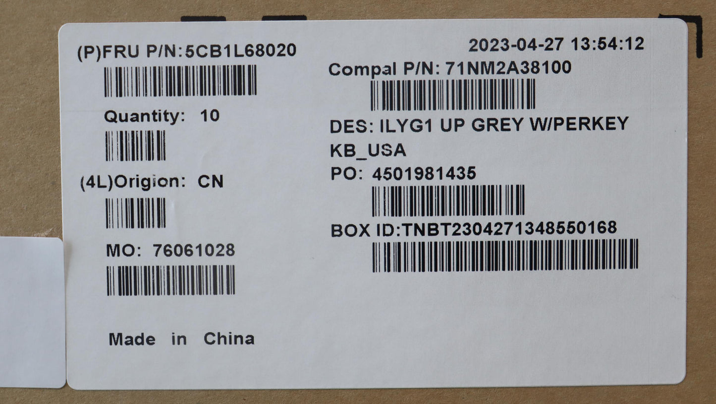 Lenovo Laptop C-Cover w/ Keyboard RGB Backlight - 5CB1L68020
