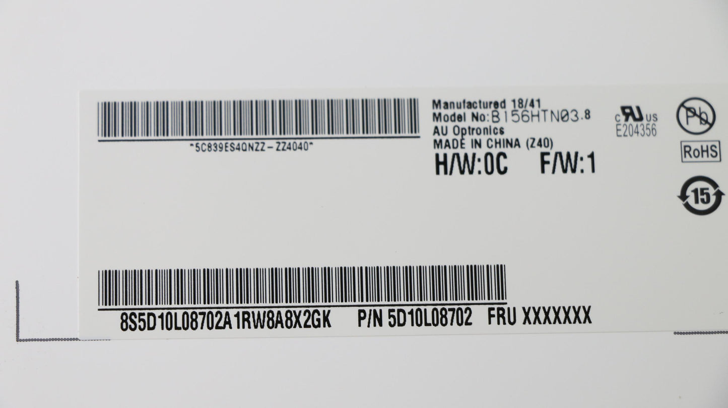 Lenovo Display, 15.6", FHD, Non-Touch, Anti-Glare, TN, 220nit - 5D10L08702