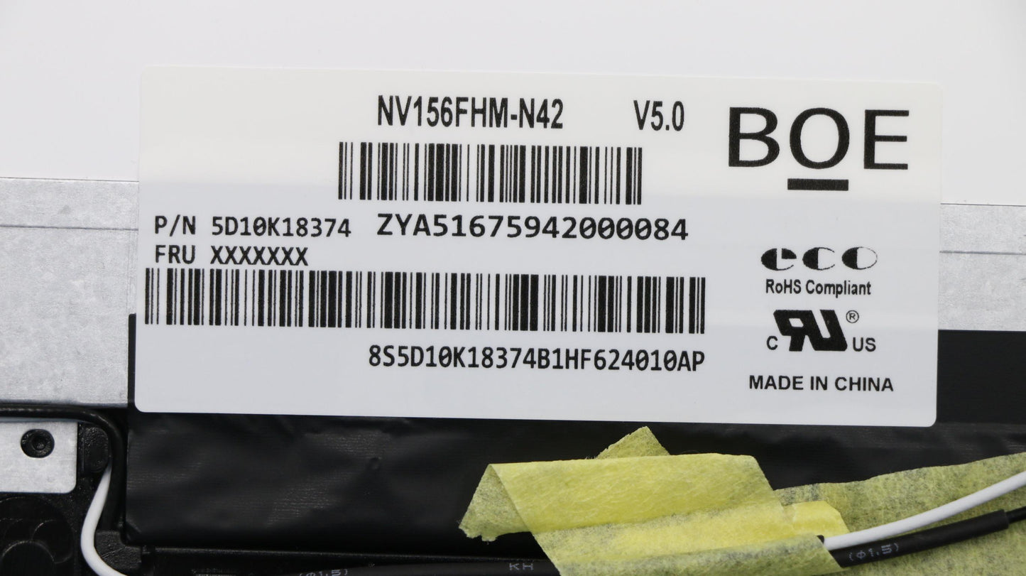 Lenovo LCD Module, 15.6" FHD, Touch, Anti-Glare, IPS, 250 nits - 5D10M41860