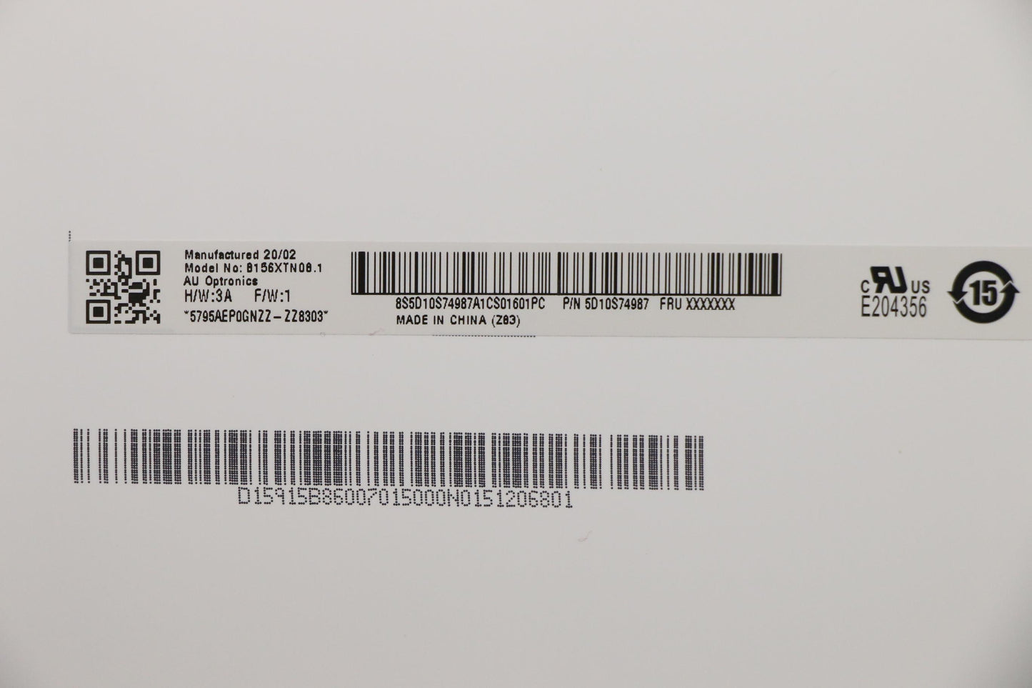 Lenovo 15.6" HD Anti-Glare TN Display, 220 nits - 5D10S74987