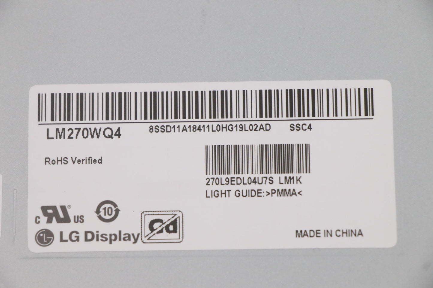 Lenovo 27" WQHD LCD Panel, Non-Touch, Anti-Glare, IPS, 350nit - 5D10W33966