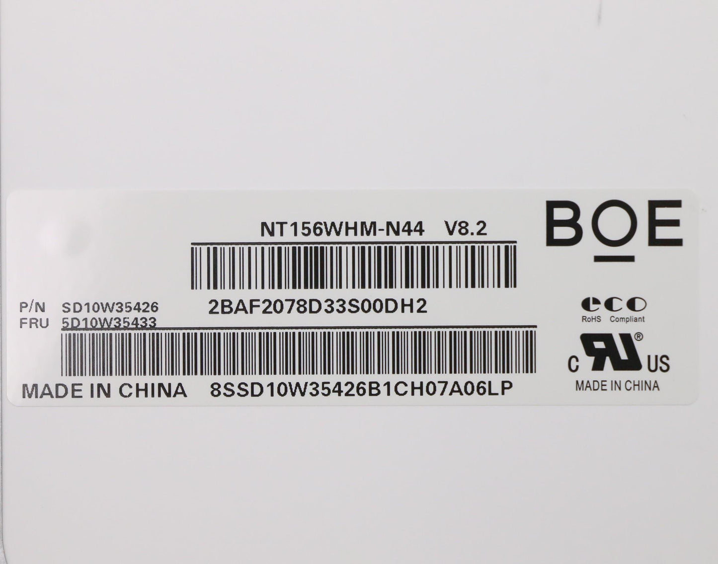 Lenovo Display, 15.6", HD, Non-Touch, Anti-Glare, TN, 220nit, 45% NTSC - 5D10W35433