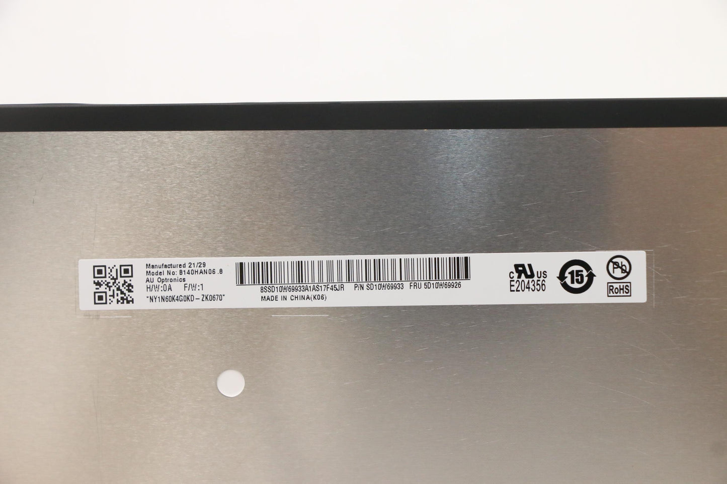 Lenovo 14" FHD Display, Non-Touch, Anti-Glare, IPS, 300nit, 100% sRGB - 5D10W69926