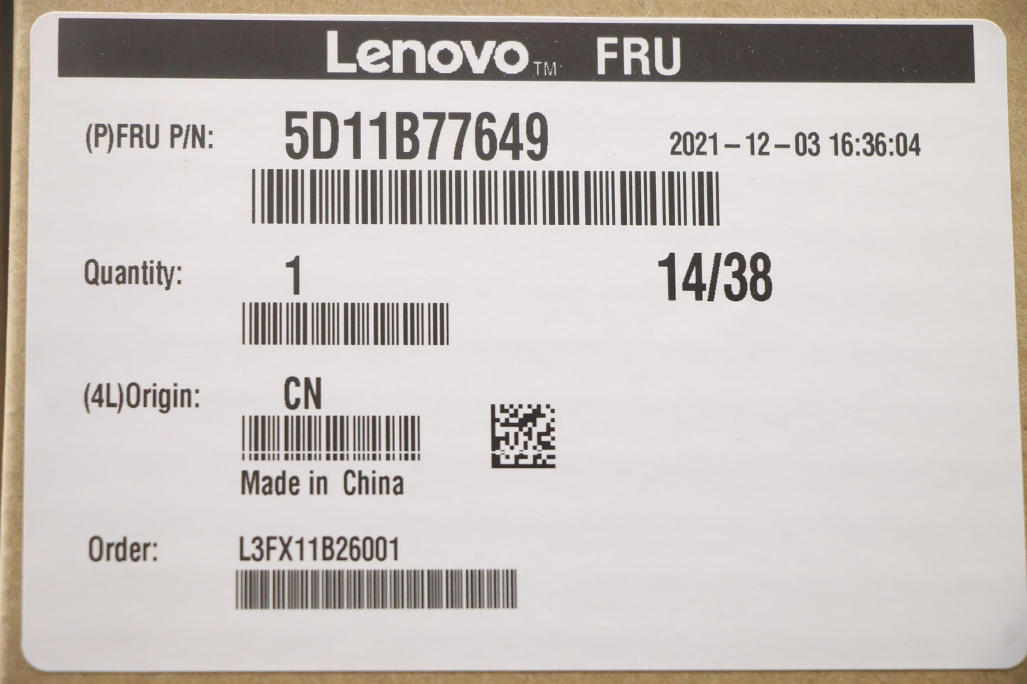 Lenovo 14" LCD Panel, FHD, Anti-Glare, TN, 220nit, 45% NTSC - 5D11B77649