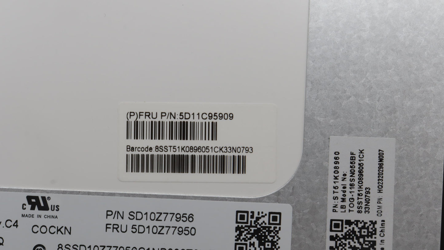 Lenovo 11.6" HD Touch Display, Glare, Anti-Fingerprint, IPS, 250 nits - 5D11C95909