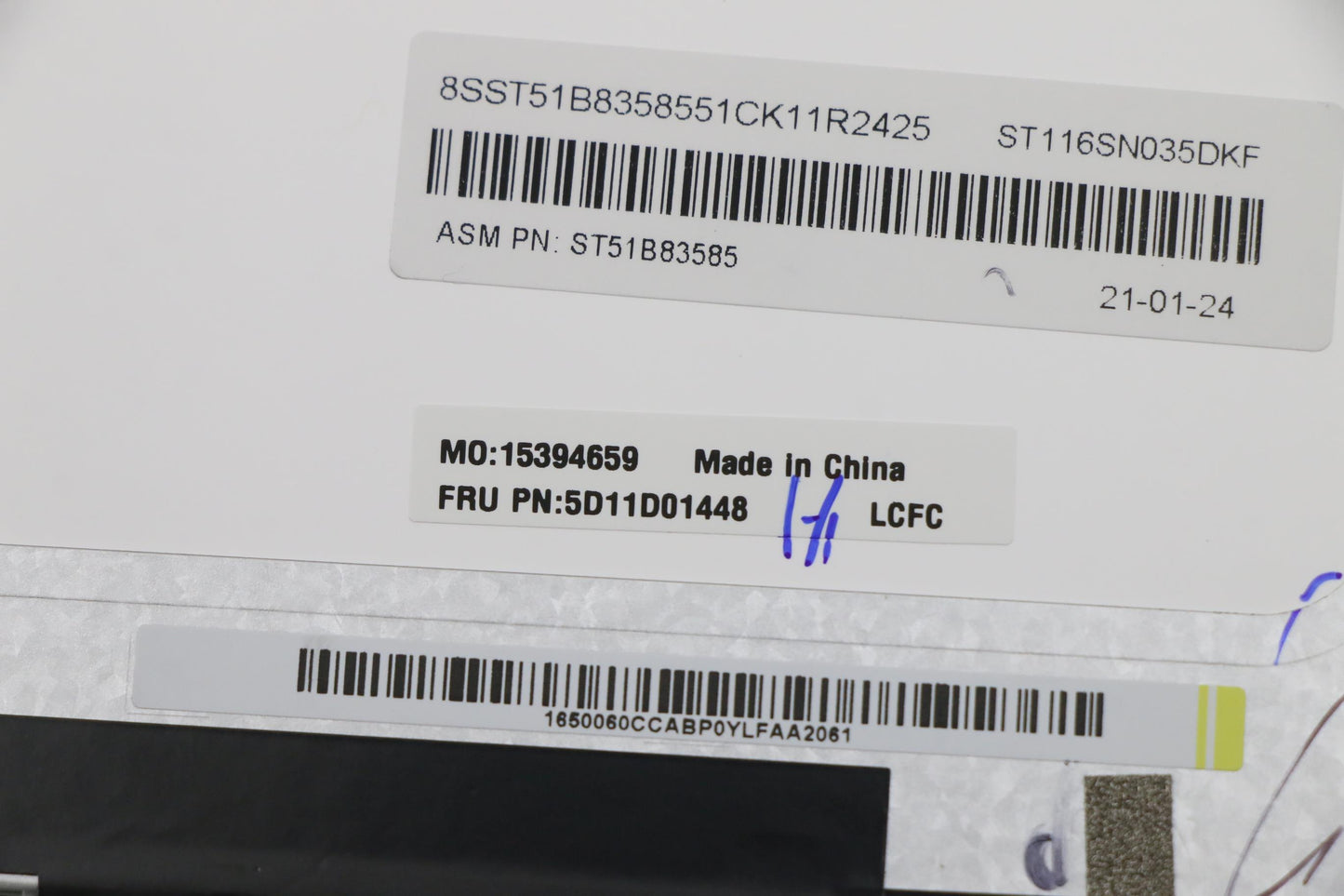 Lenovo 11.6" HD Touch Display, Anti-Glare, IPS, 250 nits - 5D11D01448